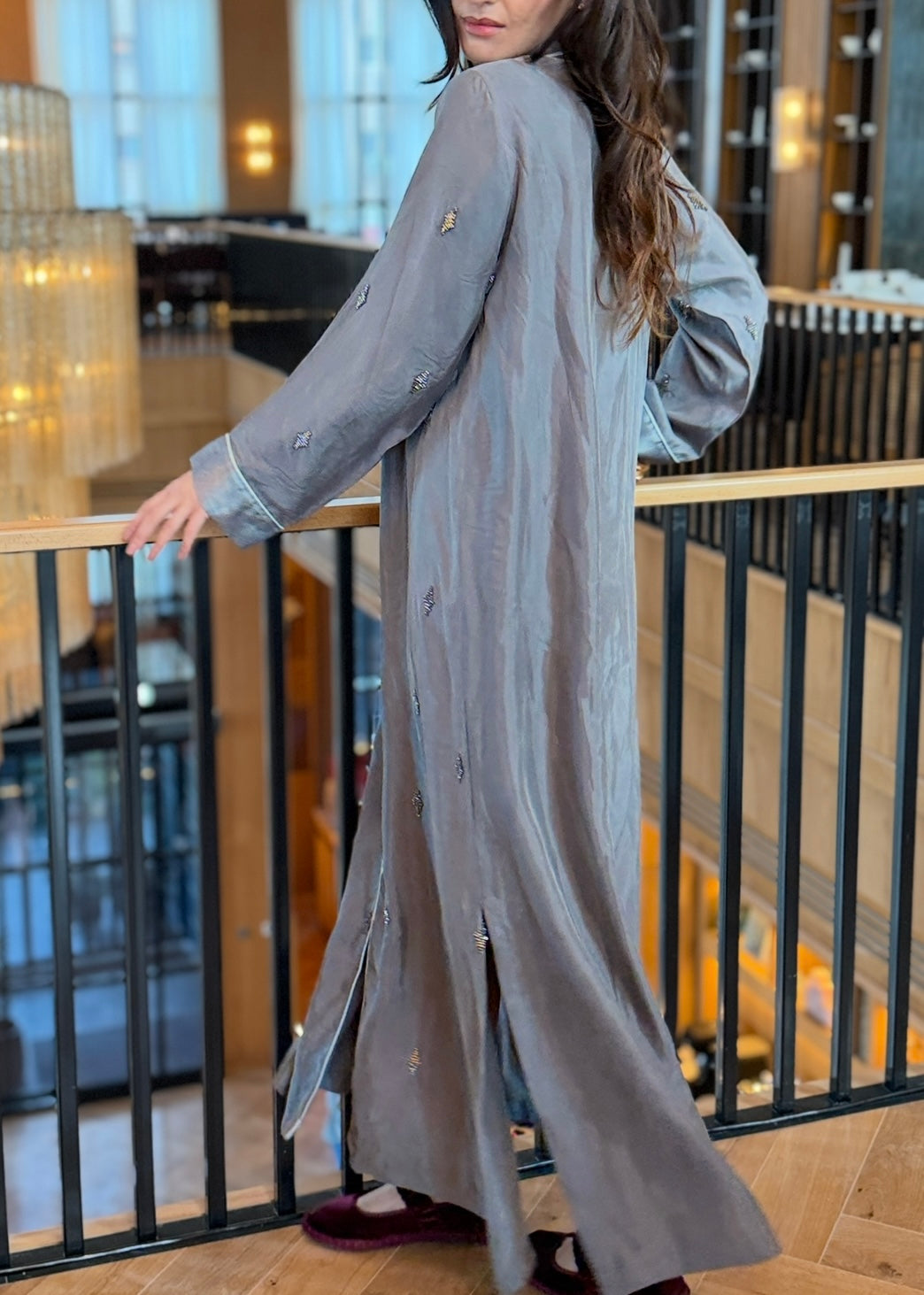 Silky pajama dress