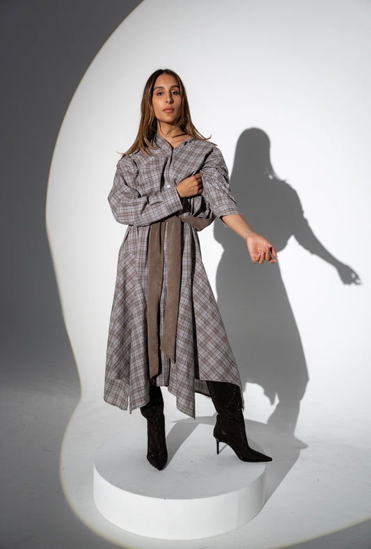 Corduroy Checked Dress